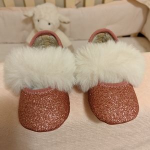 Pink Glitter Ballerina Ugg Slippers sz 2/3